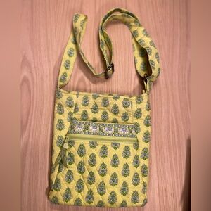 Vera Bradley Hipster Crossbody Bag Purse Citrus Elephant Floral Yellow G…